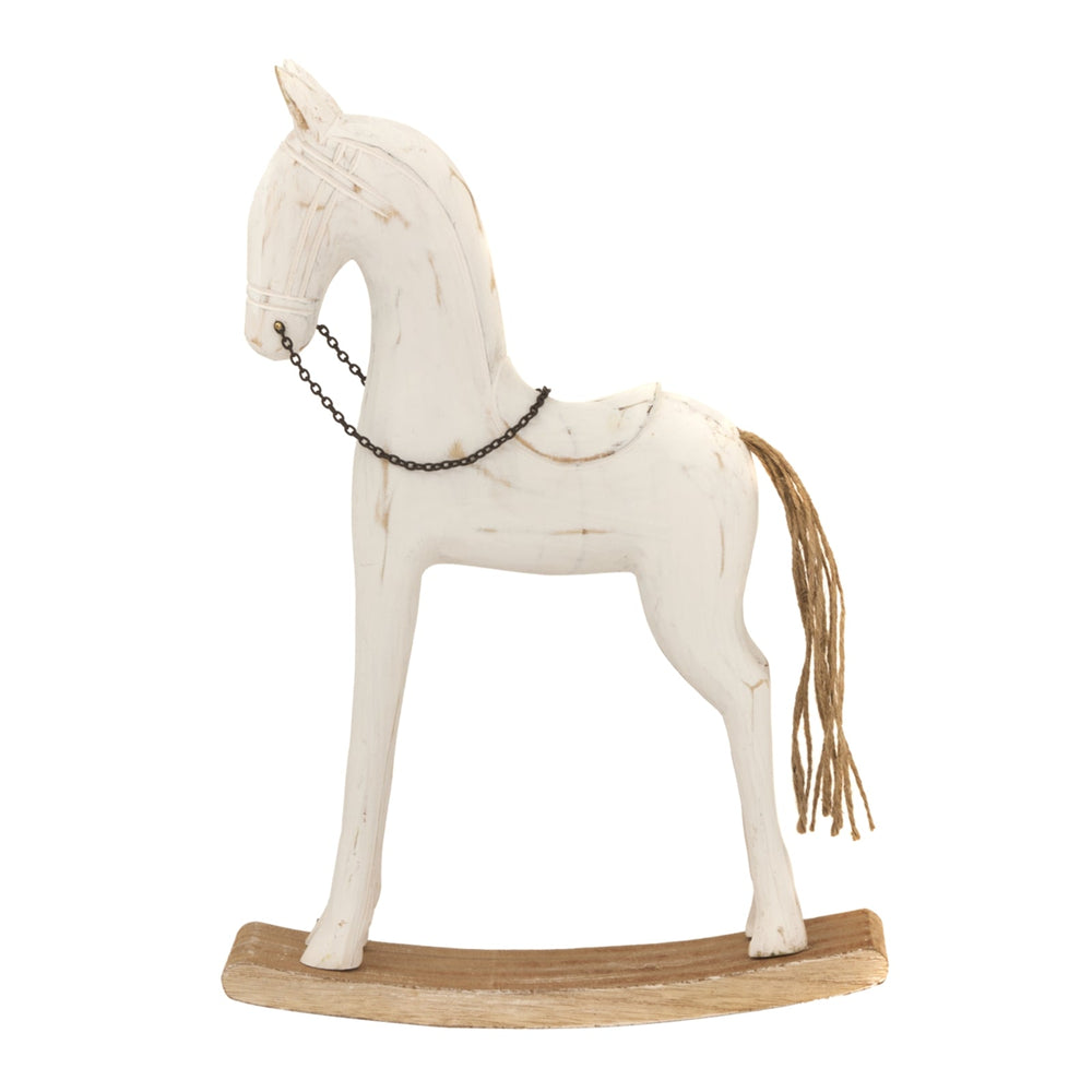 Large Whitewashed Rustic Rocking Horse - XShowhome Limited - Hills