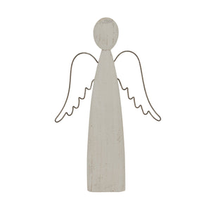 Large Whitewashed Rustic Standing Angel - Canwell Interiors Limited - Hills