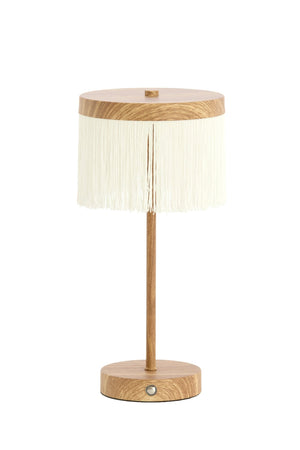 LED DINY Table Lamp — Wood & Cream - Canwell Interiors Limited - Light & Living