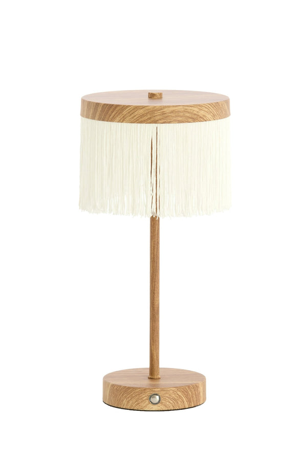 LED DINY Table Lamp — Wood & Cream - Canwell Interiors Limited - Light & Living