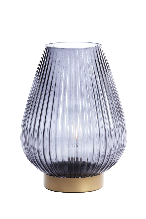 LED TAJERA Table Lamp — Glass Grey & Gold - Canwell Interiors Limited - Light & Living