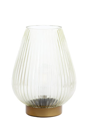 LED TAJERA Table Lamp — Glass Light Green & Gold - Canwell Interiors Limited - Light & Living