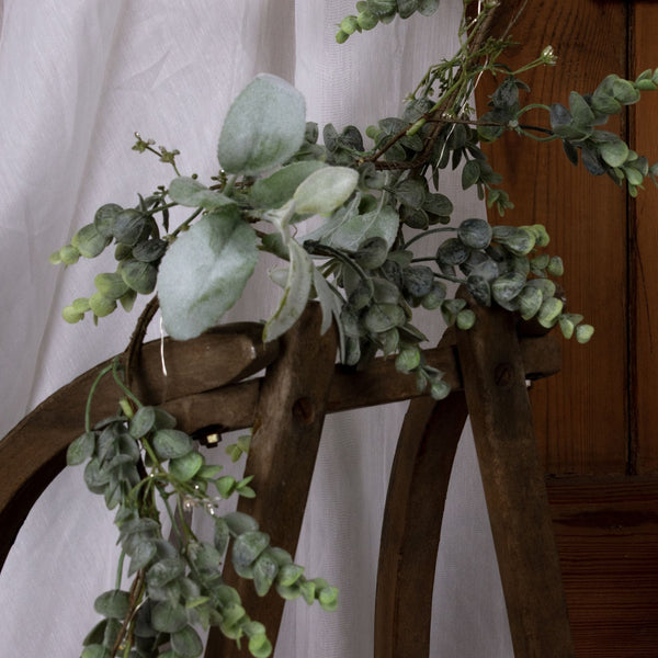 LED Winter Garland With Eucalyptus And Lambs Ear - Canwell Interiors Limited - Hills