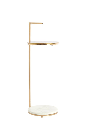 LEDA Side Table — Marble White & Antique Bronze - Canwell Interiors Limited - Light & Living