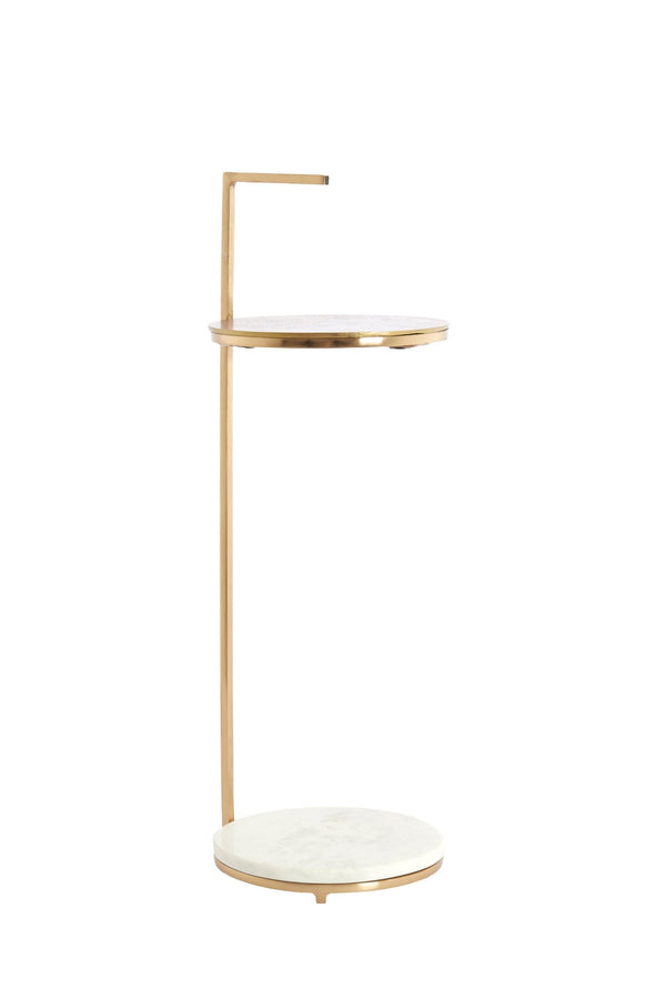 LEDA Side Table — Marble White & Antique Bronze - Canwell Interiors Limited - Light & Living