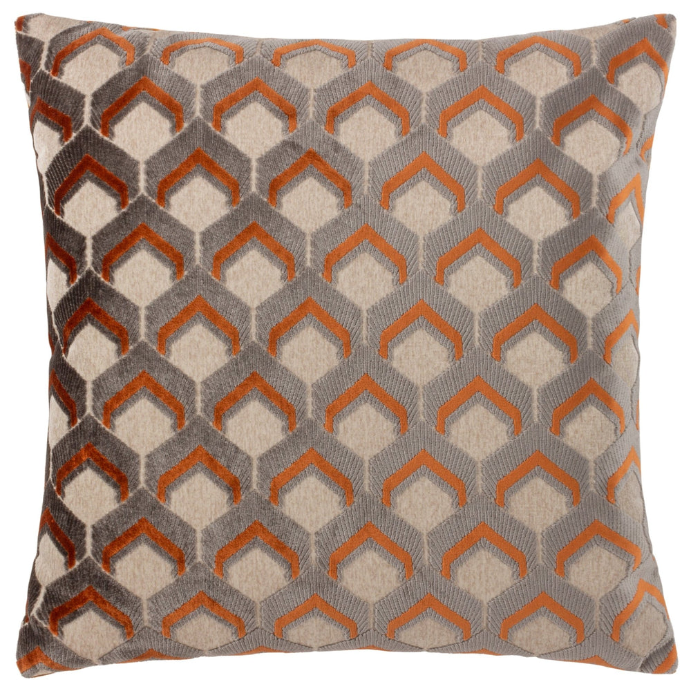 Ledbury 45x45 Feather Filled Cushion Ginger & Grey - Canwell Interiors Limited - Riva