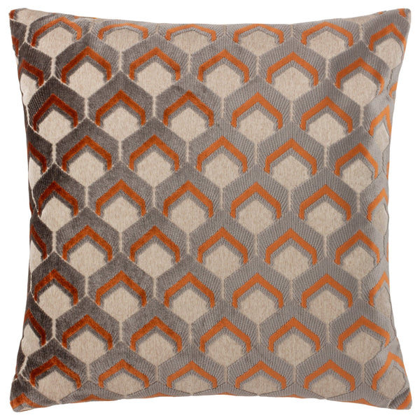 Ledbury 45x45 Feather Filled Cushion Ginger & Grey - Canwell Interiors Limited - Riva