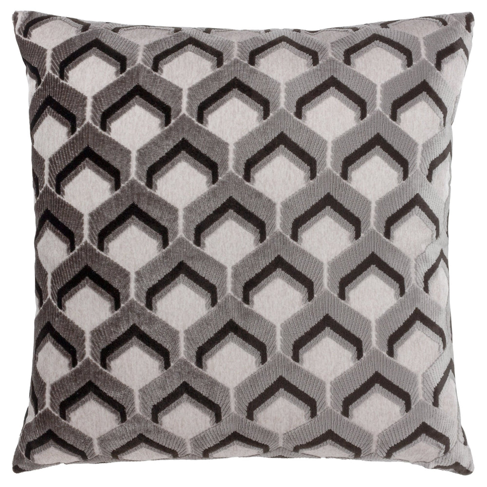 Ledbury 45x45 Feather Filled Cushion Grey/black - Canwell Interiors Limited - Riva