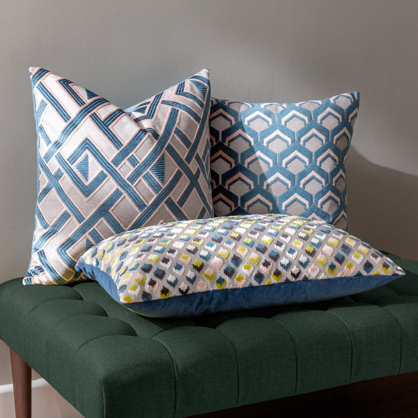 Ledbury 45x45 Feather Filled Cushion Smoke & Rose - Canwell Interiors Limited - Riva