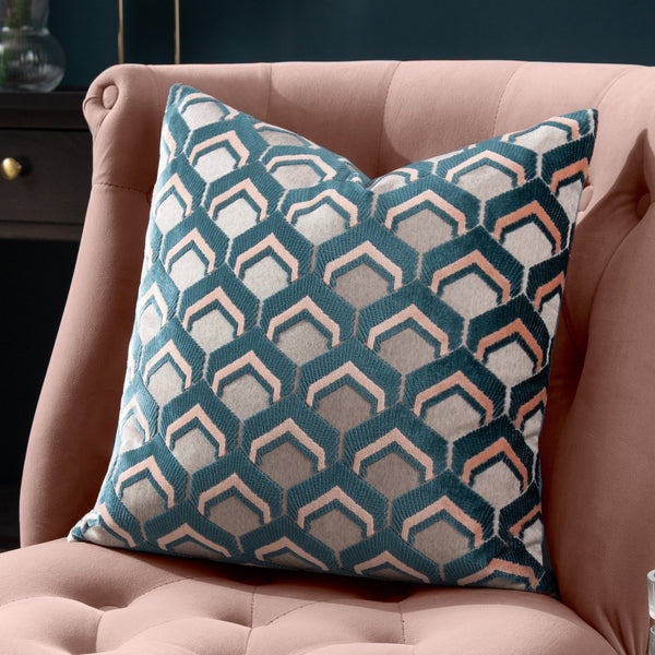 Ledbury 45x45 Feather Filled Cushion Smoke & Rose - Canwell Interiors Limited - Riva