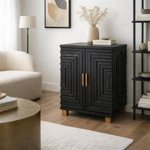 Lennox Black 2 Door Small Sideboard - Canwell Interiors Limited - Hills