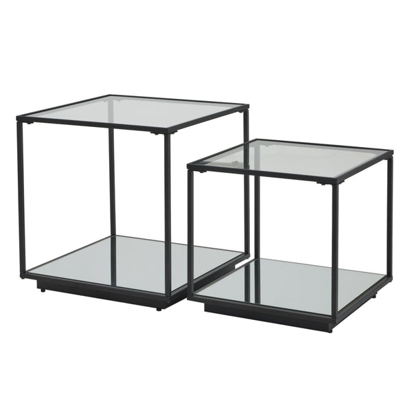 Lennox Black Framed Set of 2 Side Tables - Canwell Interiors Limited - Hills