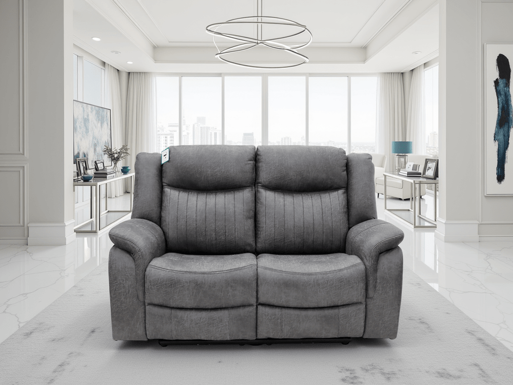 Leon Electric Recliner Sofa Grey 2 Seater - XShowhome Limited - Xshowhome