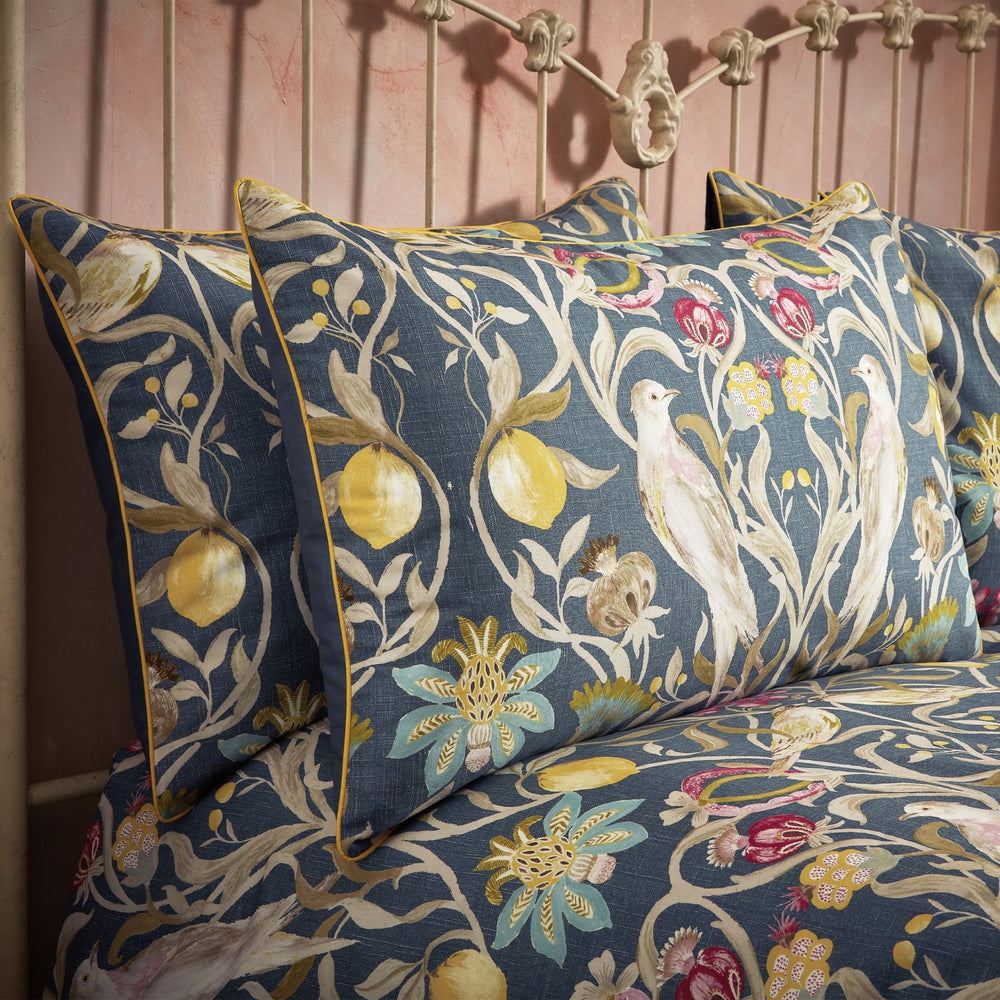 Liberty Piped Pillowcase Pairs Navy - Canwell Interiors Limited - Riva
