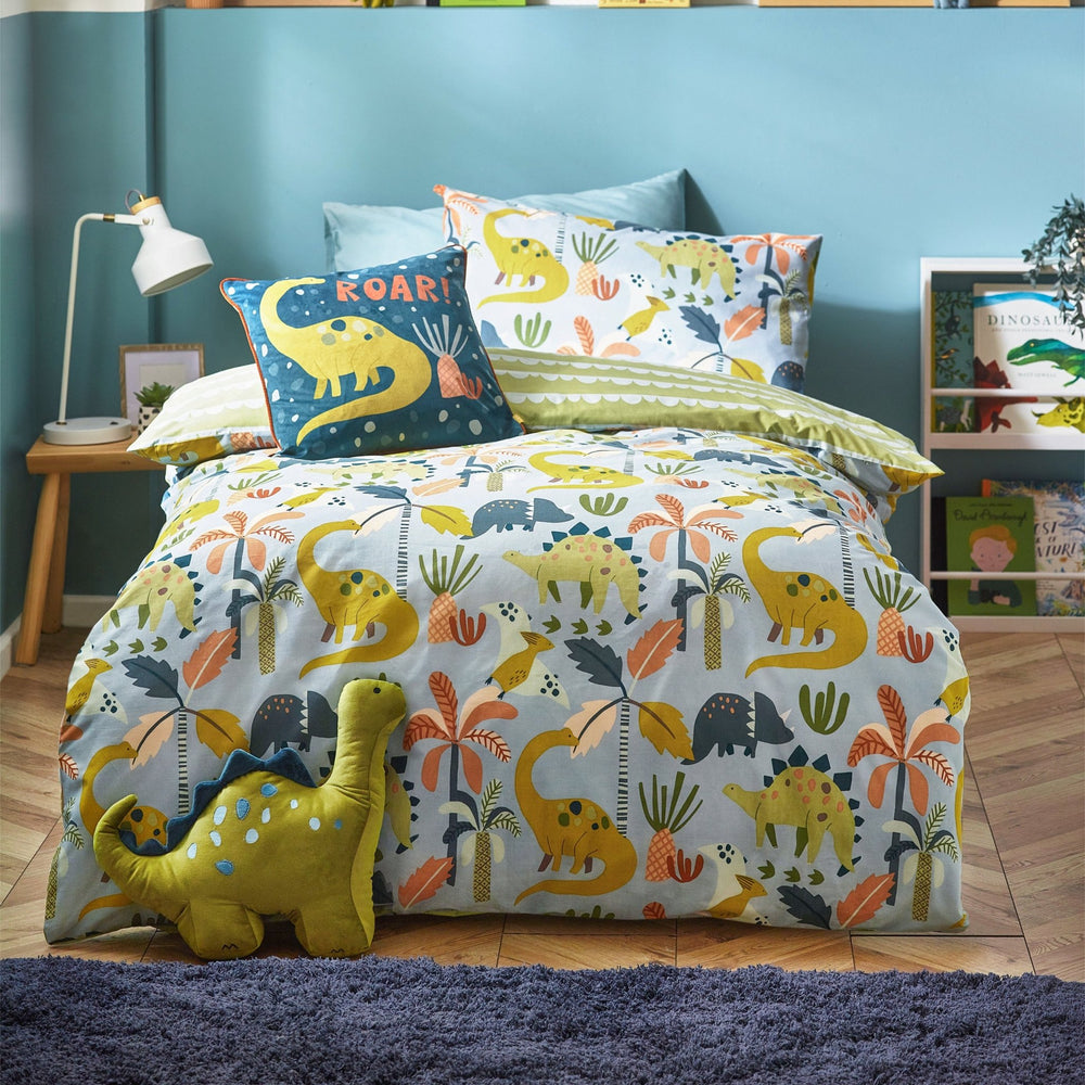 Little Dinos Toddler Duvet Set Blue & Gren - Canwell Interiors Limited - Riva