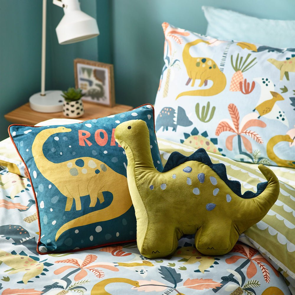Little Dinos Toddler Duvet Set Blue & Gren - Canwell Interiors Limited - Riva