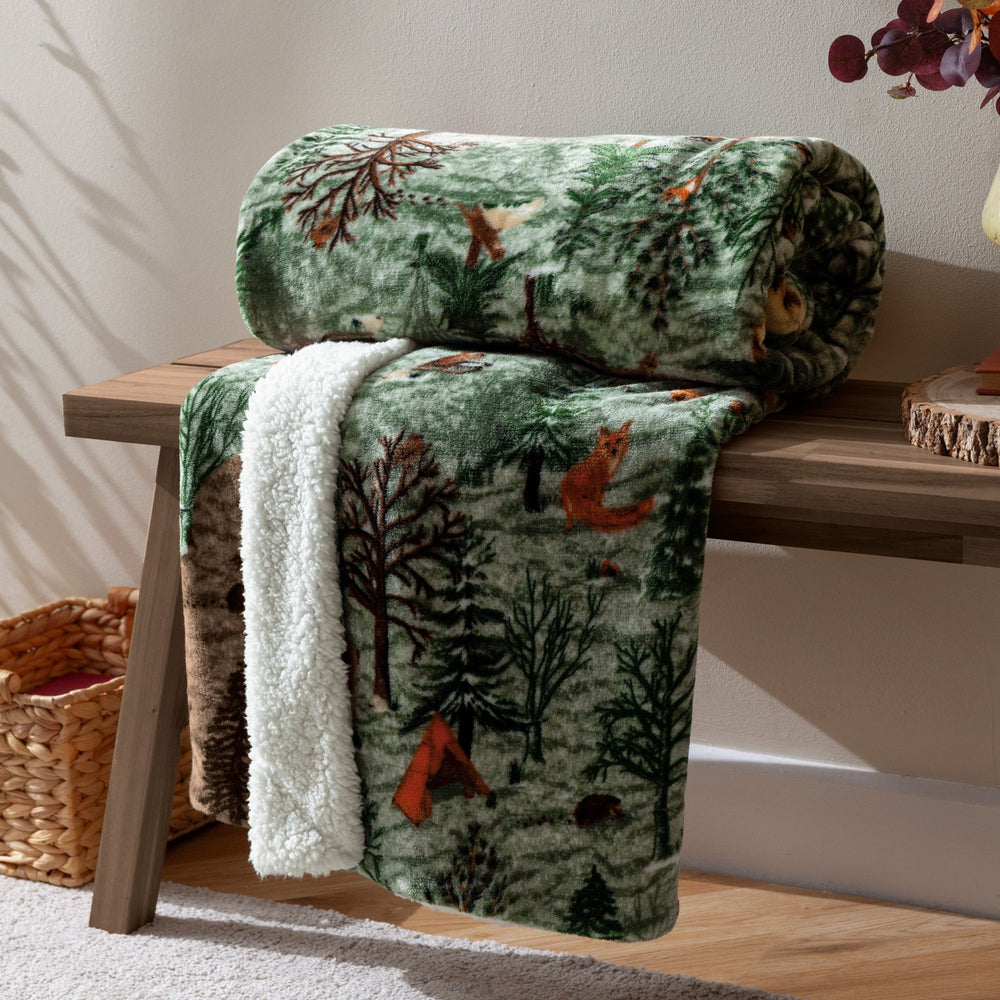 Lodge Wood 130x150 Throw Oak Green - Canwell Interiors Limited - Riva