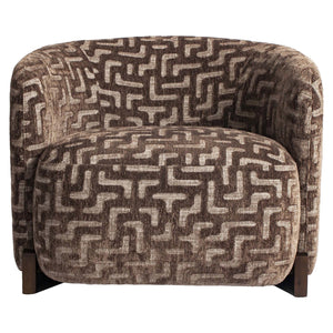 Lounge chair Hannah brown labyrinth fire retardant - Canwell Interiors Limited - Richmond