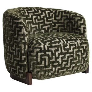 Lounge chair Hannah moss labyrinth fire retardant - Canwell Interiors Limited - Richmond