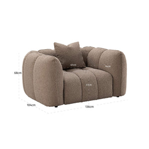 Lounge Chair Hogan Mocca Chunky Fire Retardant - XShowhome Limited - Richmond