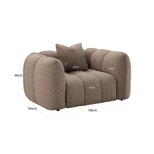 Lounge Chair Hogan Mocca Chunky Fire Retardant - XShowhome Limited - Richmond