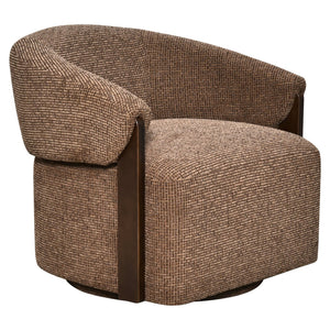 Lounge Chair Marina Brown Blockweave Swivel Fire Retardant - XShowhome Limited - Richmond