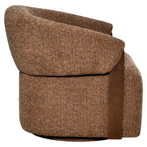 Lounge Chair Marina Brown Blockweave Swivel Fire Retardant - XShowhome Limited - Richmond