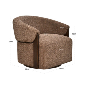 Lounge Chair Marina Brown Blockweave Swivel Fire Retardant - XShowhome Limited - Richmond