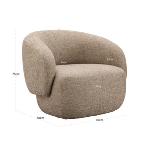 Lounge Chair Milano Sand Tweed Fire Retardant - XShowhome Limited - Richmond