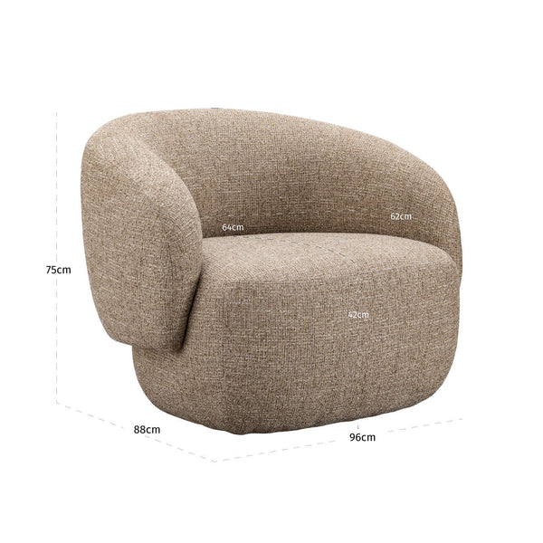 Lounge Chair Milano Sand Tweed Fire Retardant - XShowhome Limited - Richmond