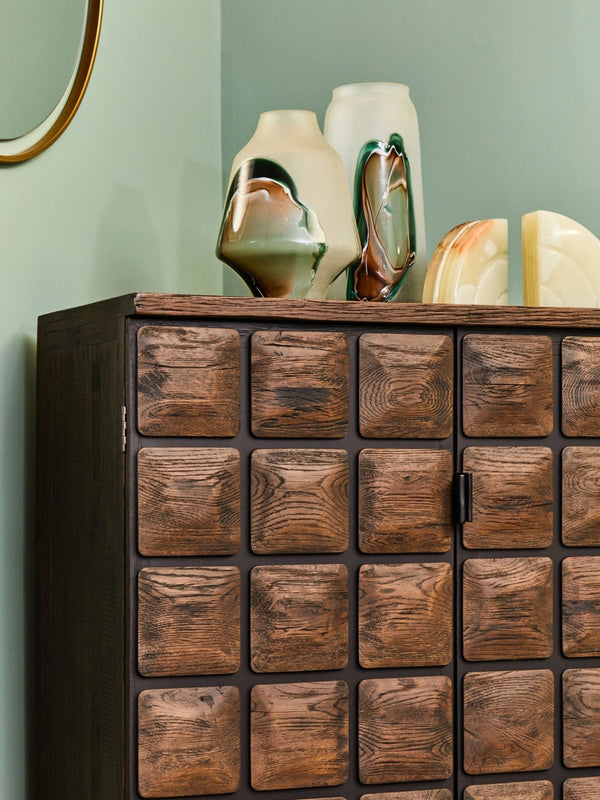 Lucca Recycled Dark Oak Wood Cabinet - XShowhome Limited - Xshowhome
