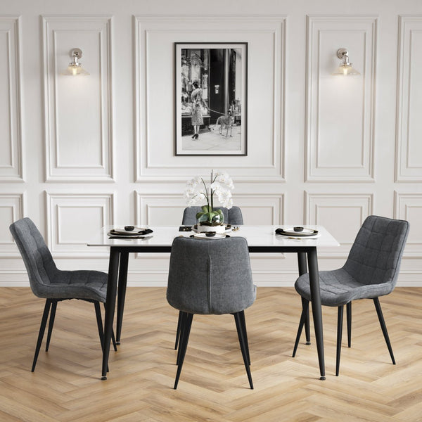 Luna Marble Effect Dining Set - Canwell Interiors Limited - Canwell