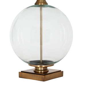 Lunel Glass Orb Table Lamp with Edged Linen Shade - Canwell Interiors Limited - Hills