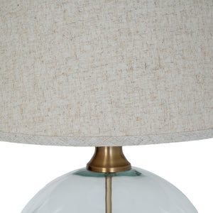 Lunel Glass Orb Table Lamp with Edged Linen Shade - Canwell Interiors Limited - Hills