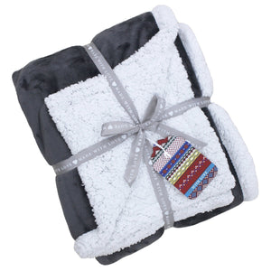 Lux Sherpa Fleece 127x152 Charc - Canwell Interiors Limited - Riva