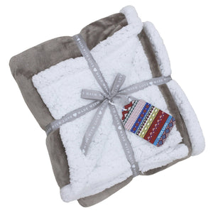 Lux Sherpa Fleece 127x152 Mocha - Canwell Interiors Limited - Riva