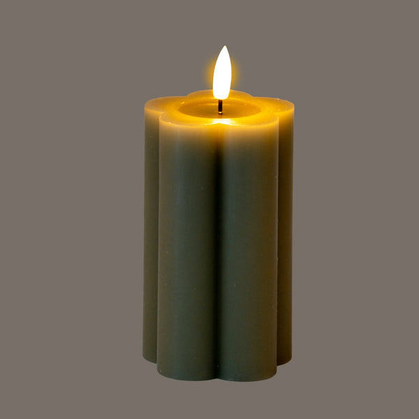 Luxe Collection Natural Glow 2.75x5 Grey Pillar LED Candle - Canwell Interiors Limited - Hills