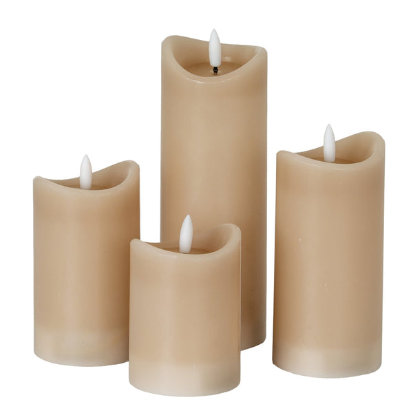 Luxe Collection Natural Glow 2.75x5 Taupe Melted LED Candle - Canwell Interiors Limited - Hills