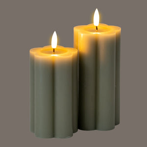 Luxe Collection Natural Glow 2.75x6 Grey Pillar LED Candle - Canwell Interiors Limited - Hills