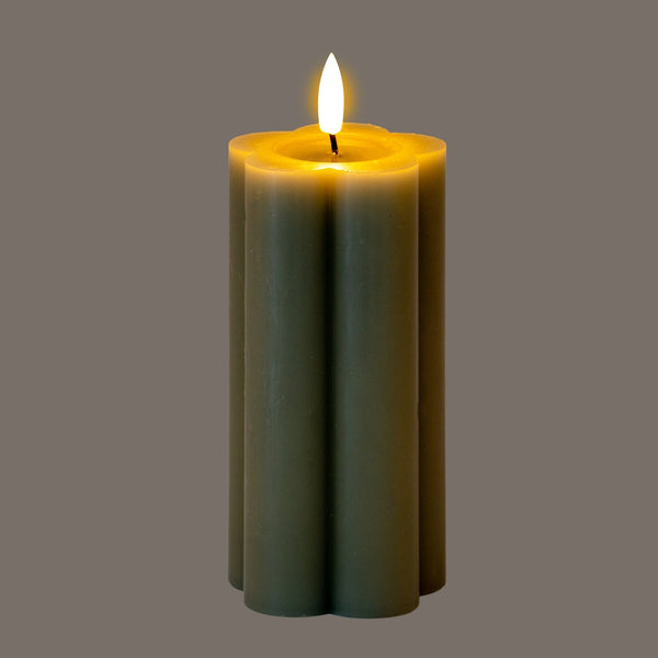Luxe Collection Natural Glow 2.75x6 Grey Pillar LED Candle - Canwell Interiors Limited - Hills