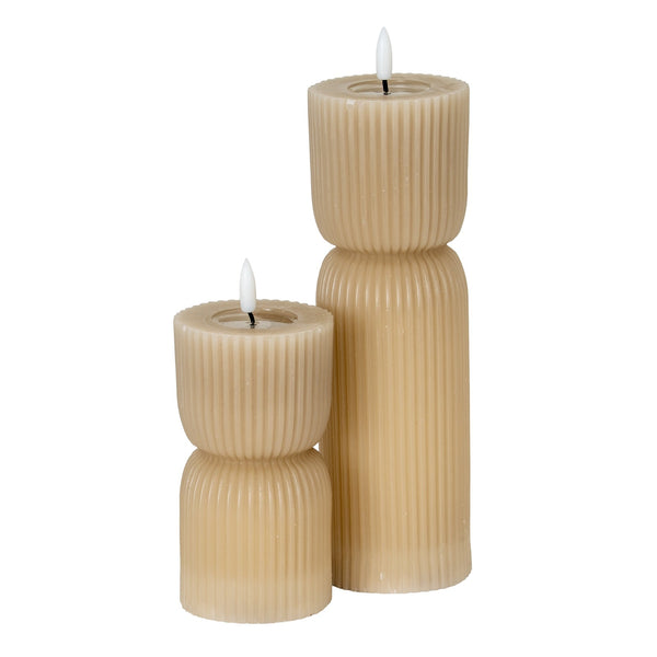 Luxe Collection Natural Glow 2.75x6 Stone Carved LED Candle - Canwell Interiors Limited - Hills