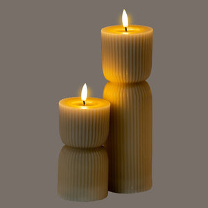 Luxe Collection Natural Glow 2.75x6 Stone Carved LED Candle - Canwell Interiors Limited - Hills