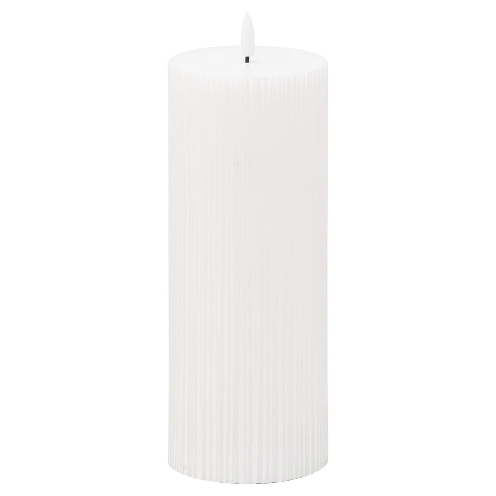 Luxe Collection Natural Glow 3.5x9 Texture Ribbed LED Candle - Canwell Interiors Limited - Hills