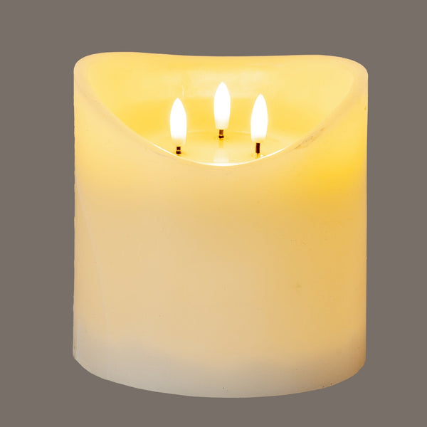 Luxe Collection Natural Glow 6x6 Cream Melted LED Candle - Canwell Interiors Limited - Hills
