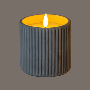 Luxe Collection Natural Glow Chalk Ribbed Large LED Candle - Canwell Interiors Limited - Hills
