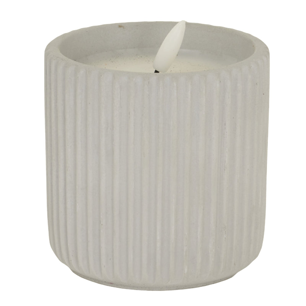Luxe Collection Natural Glow Chalk Ribbed Large LED Candle - Canwell Interiors Limited - Hills