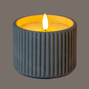 Luxe Collection Natural Glow Chalk Ribbed Medium LED Candle - Canwell Interiors Limited - Hills