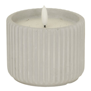 Luxe Collection Natural Glow Chalk Ribbed Medium LED Candle - Canwell Interiors Limited - Hills