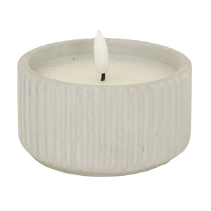 Luxe Collection Natural Glow Chalk Ribbed Small LED Candle - Canwell Interiors Limited - Hills