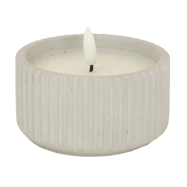 Luxe Collection Natural Glow Chalk Ribbed Small LED Candle - Canwell Interiors Limited - Hills